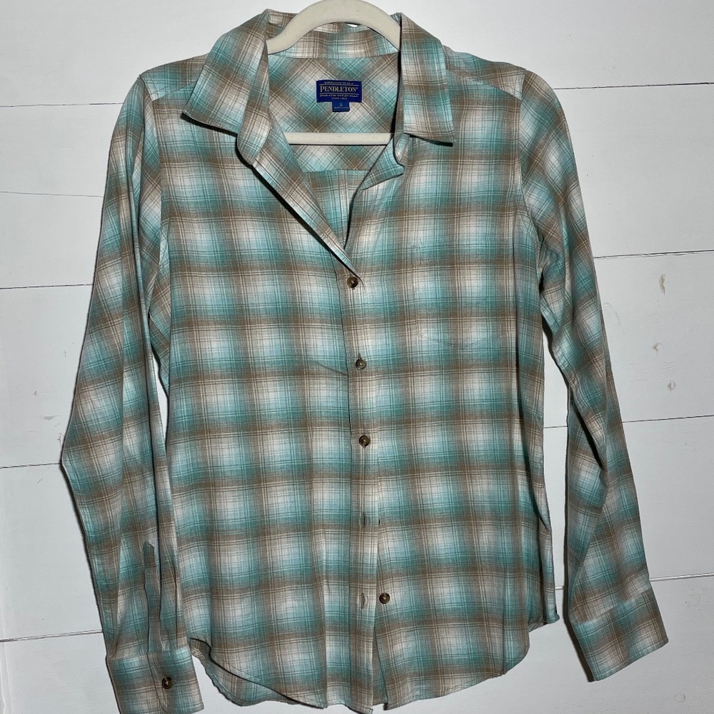 Pendleton Boyfriend Double-Brushed Flannel Long S… - image 1